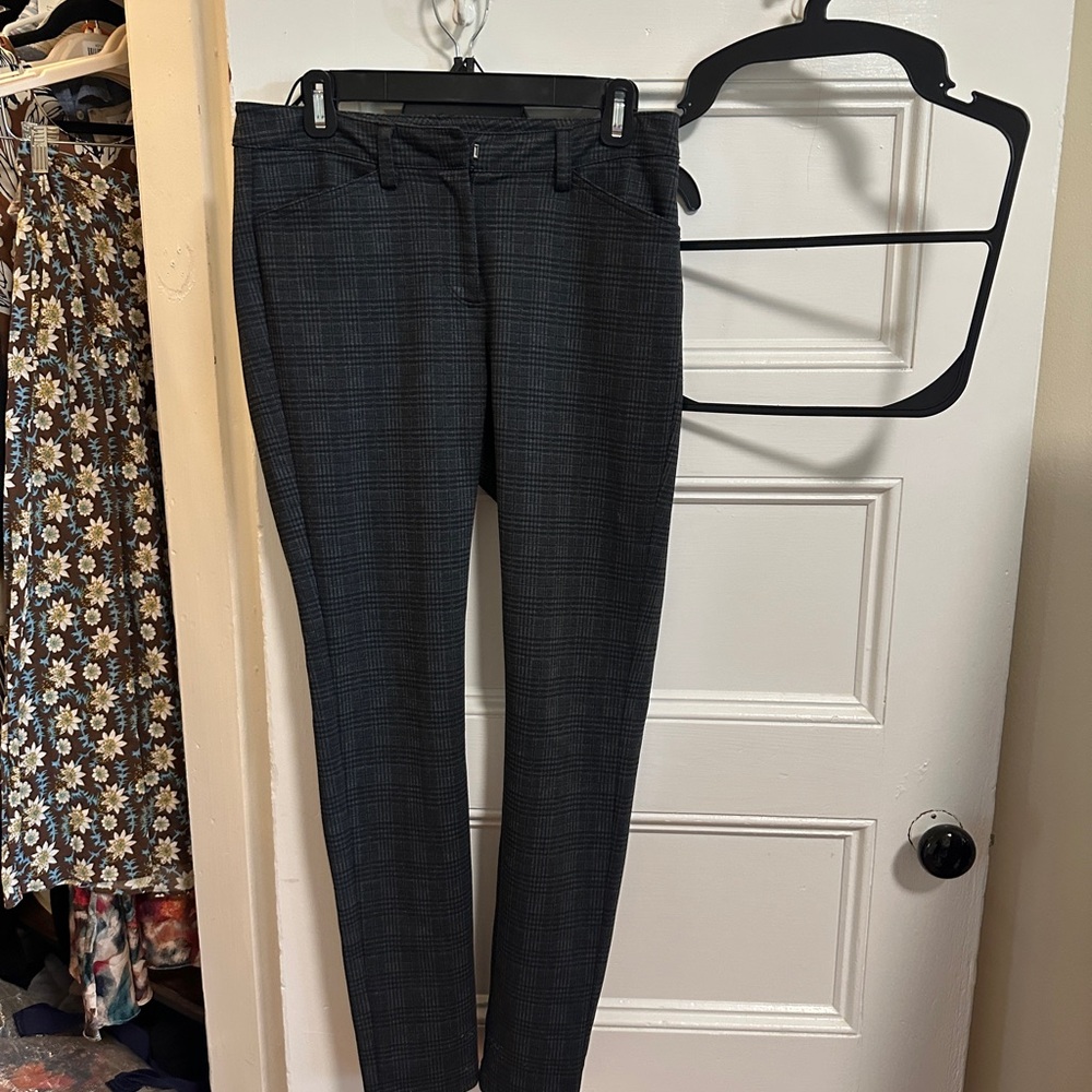 Calvin Klein Gray Plaid Slim Dress Pants